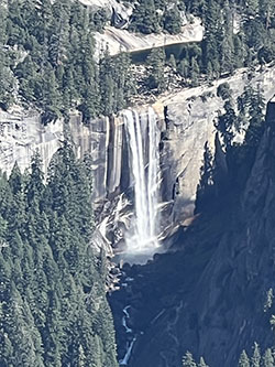 Zoom view of Vernal Falls from Washburn Point.