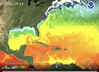 Video showing the western intensification of the Gulf Stream ocean current.