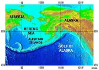Aleutian Island chain and trench