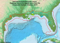 Deepwater Horizon Impact Zone map