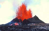 Basalt volcanic eruption