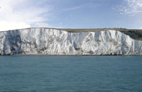 White Cliffs of Dover, England consist of Cretaceous-age chalk