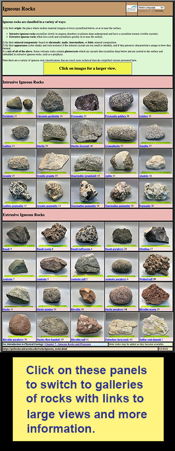 Click on this image to go to the Igneous Rocks website.