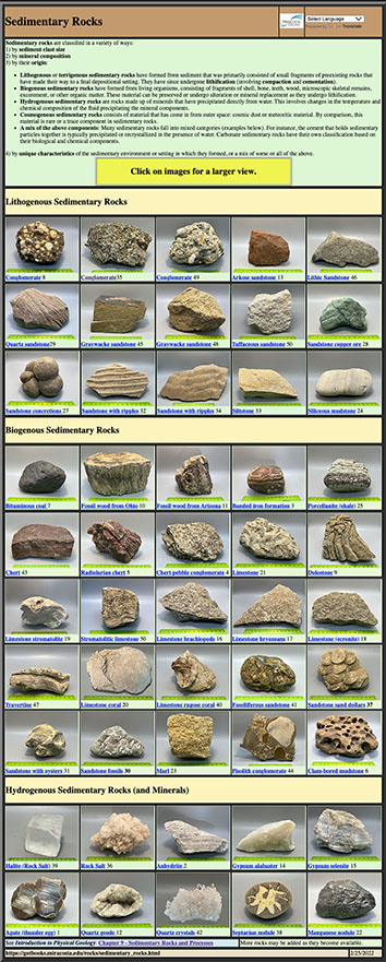 Click on this image to go to the Sedimentary Rocks website.