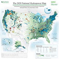 US Department of Energy National Hydropoer Map of the United States for 2020.