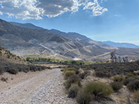 Limestone mined from a quarry on the eastern flank of the San Bernadino Mountains is used to manufacture cement.